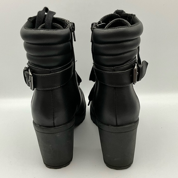 MIA Boots Size 8 Black Lace-Up 3” Heeled Combat Style Boots - Picture 4 of 8